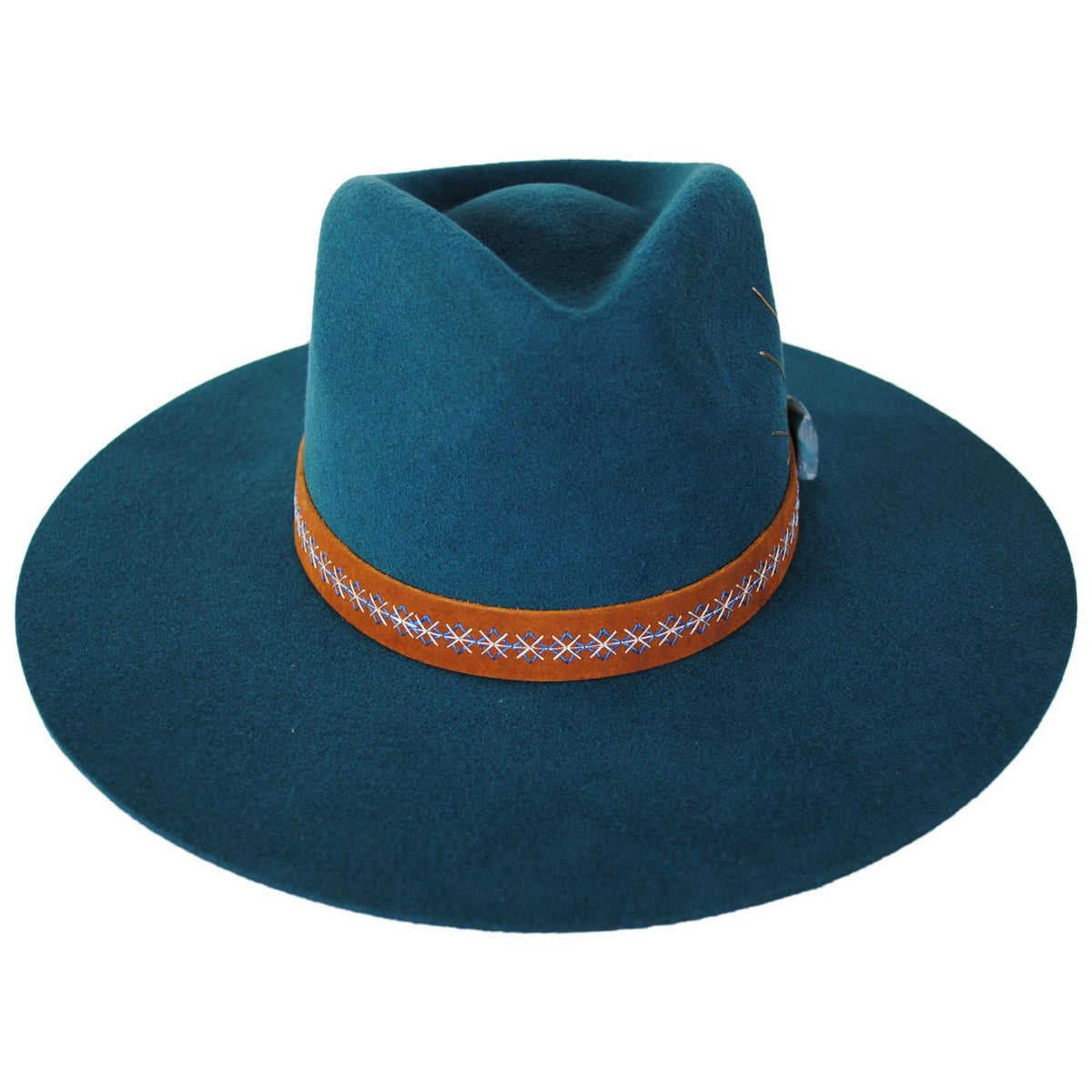 Charlie 1 Horse | Lainey Wilson Bayou Belle Wool Felt Fedora Hat | 124961 | front | TEAL