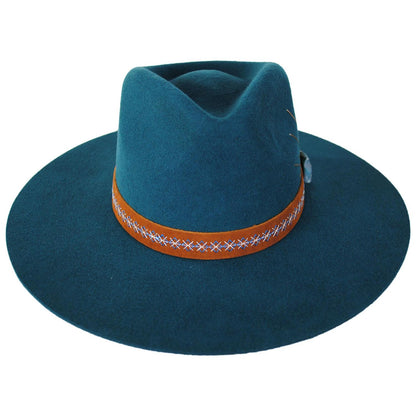 Charlie 1 Horse | Lainey Wilson Bayou Belle Wool Felt Fedora Hat | 124961 | front | TEAL