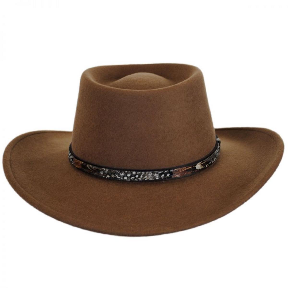 Stetson | Kelso Crushable Wool Felt Gambler Western Hat | 130675 | front | DRIFTWOOD