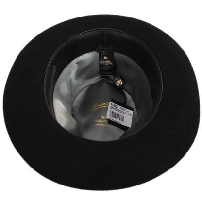 Borsalino | Alessandria Shaved Fur Felt Fedora Hat  | 136306 | under | BLACK