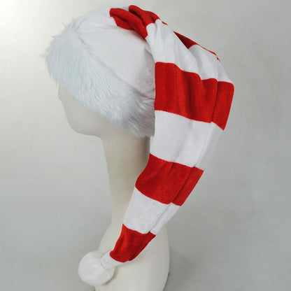 Jacobson | Flashing Pom Striped Santa Hat | 191553 | profiletwo | RED/WHITE
