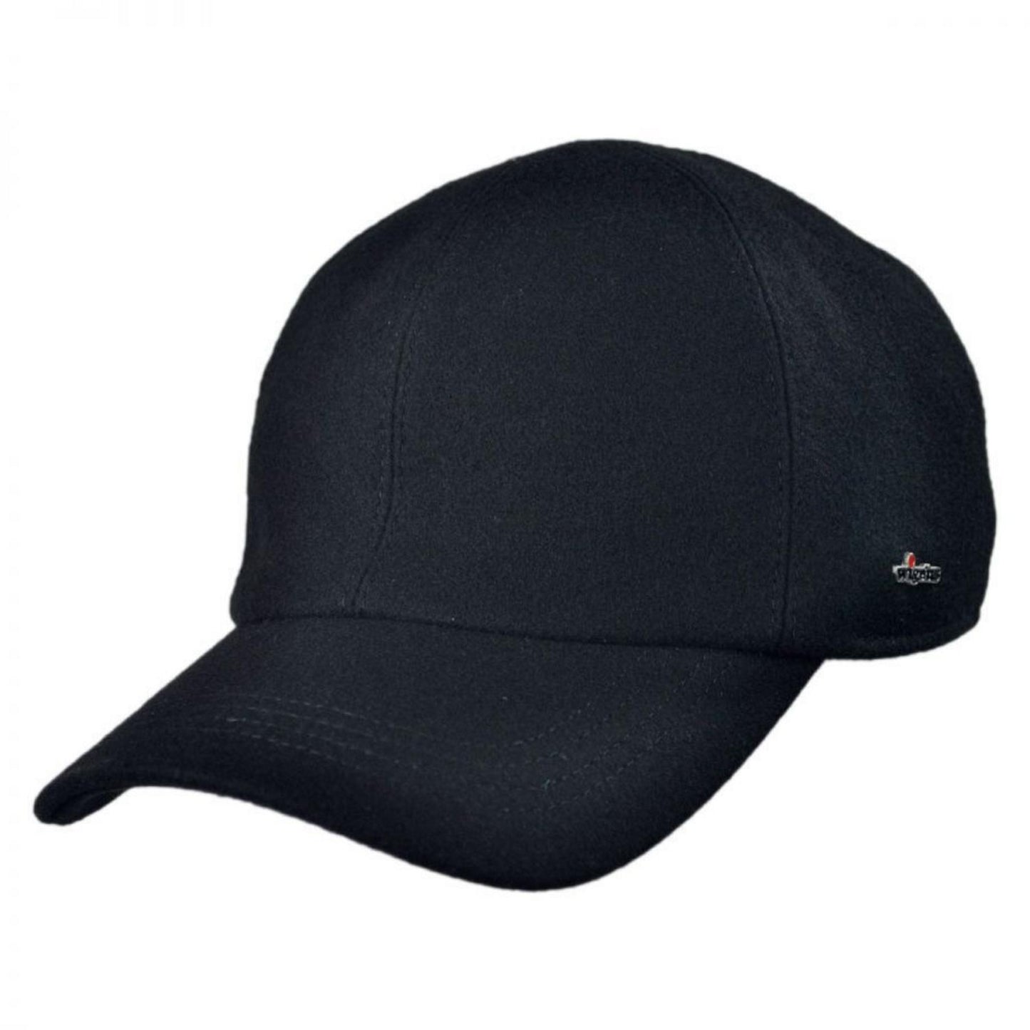 Wigens Caps | Melton Wool Earflap Baseball Cap | 223005 | lead | BLACK