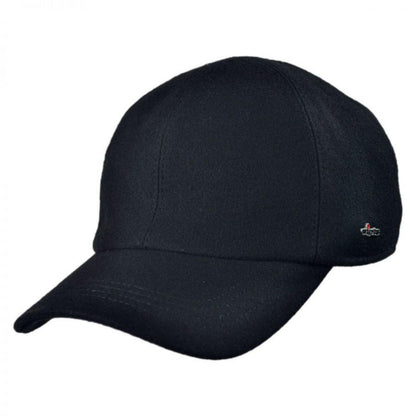 Wigens Caps | Melton Wool Earflap Baseball Cap | 223005 | lead | BLACK