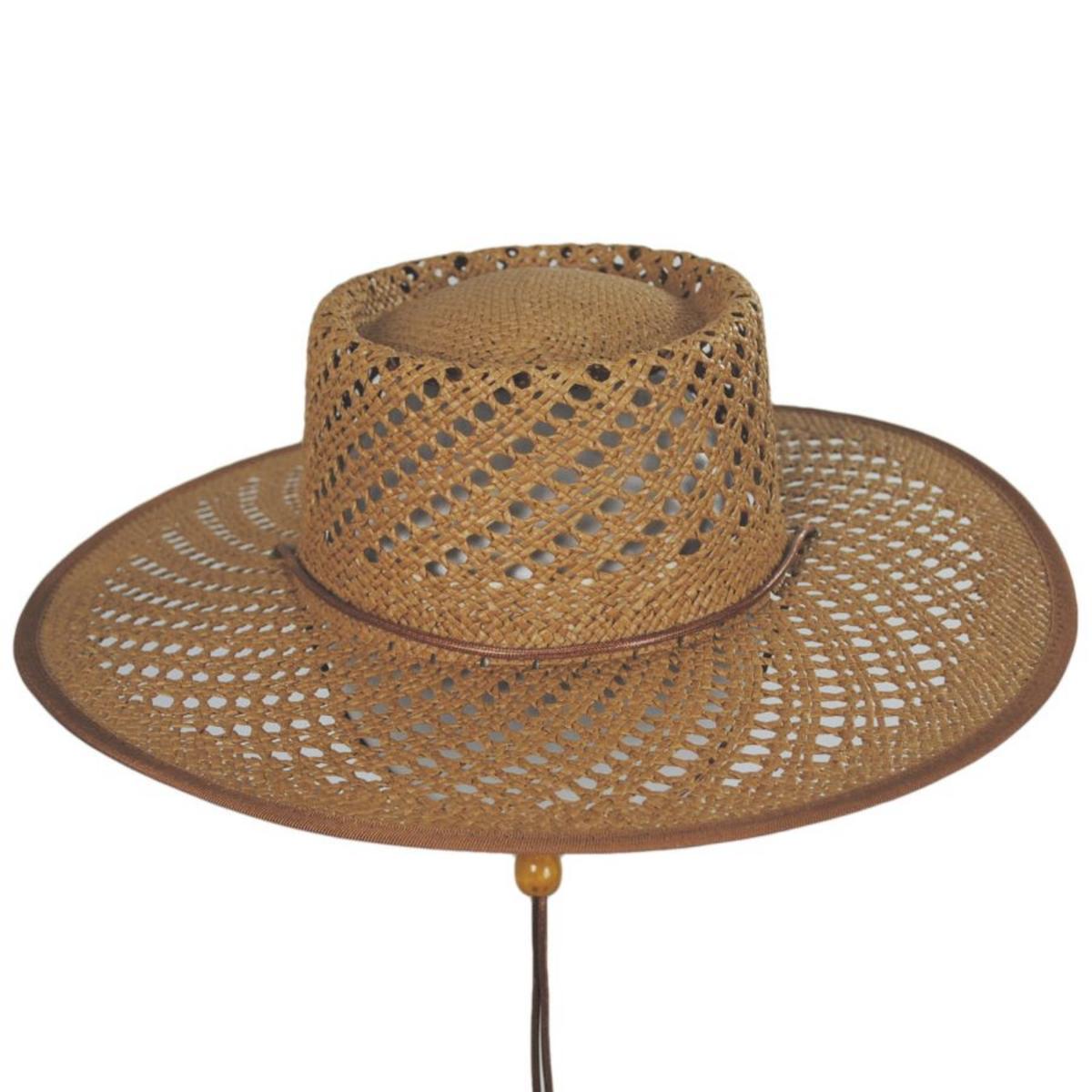 Lack of Color | Cesca Open Weave Toyo Straw Boater Hat | 105011 | front | BROWN