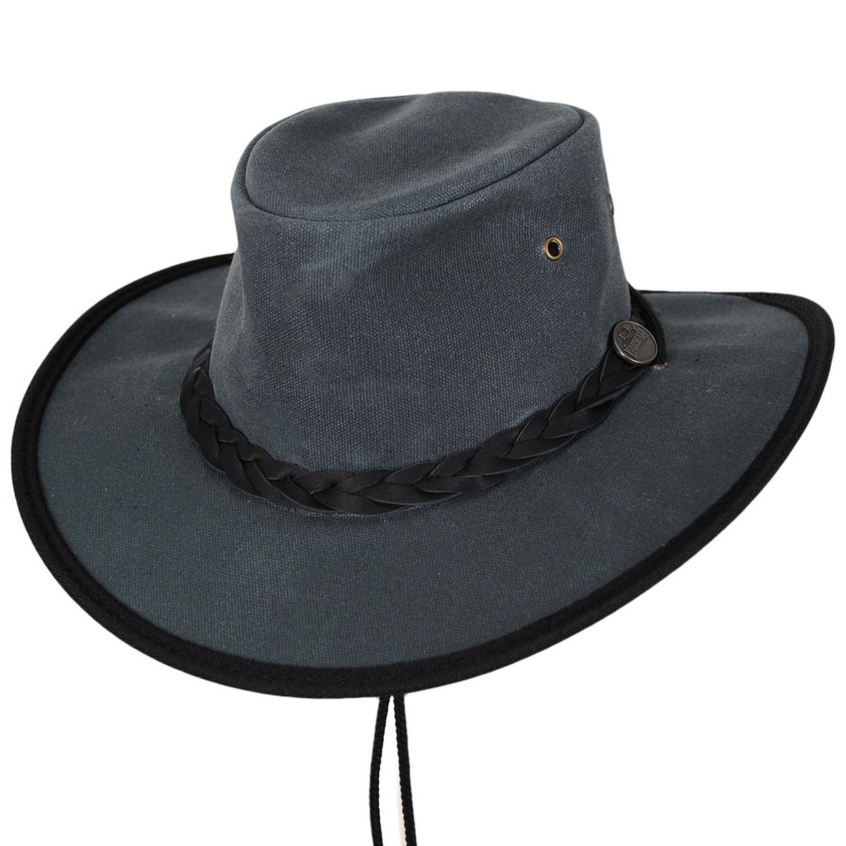 Barmah | Waxed Cotton Canvas Drover Foldaway Hat | 400903 | lead | SAGE