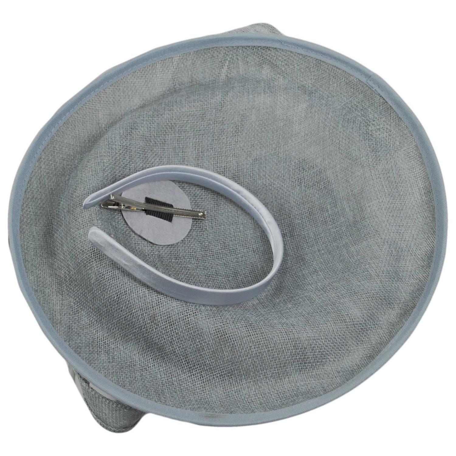 Sophia | Ribbon & Flax Linen Fabric Fascinator Hat | 122904 | under | GREY