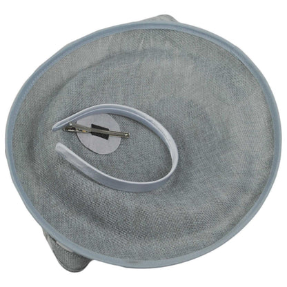 Sophia | Ribbon & Flax Linen Fabric Fascinator Hat | 122904 | under | GREY