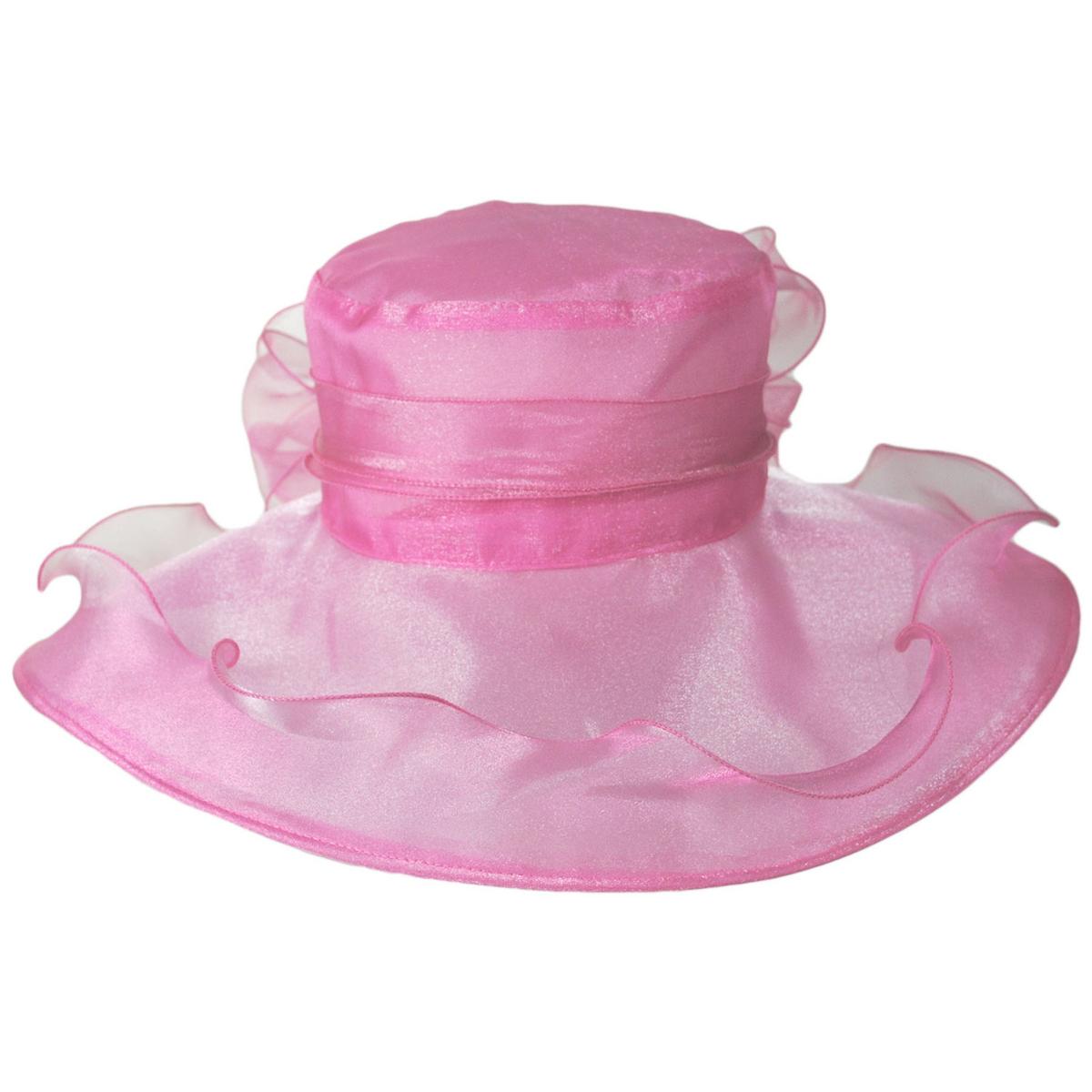 San Diego Hat Company | Organza Pearl Boater Dress Hat | 121052 | front | FUCHSIA