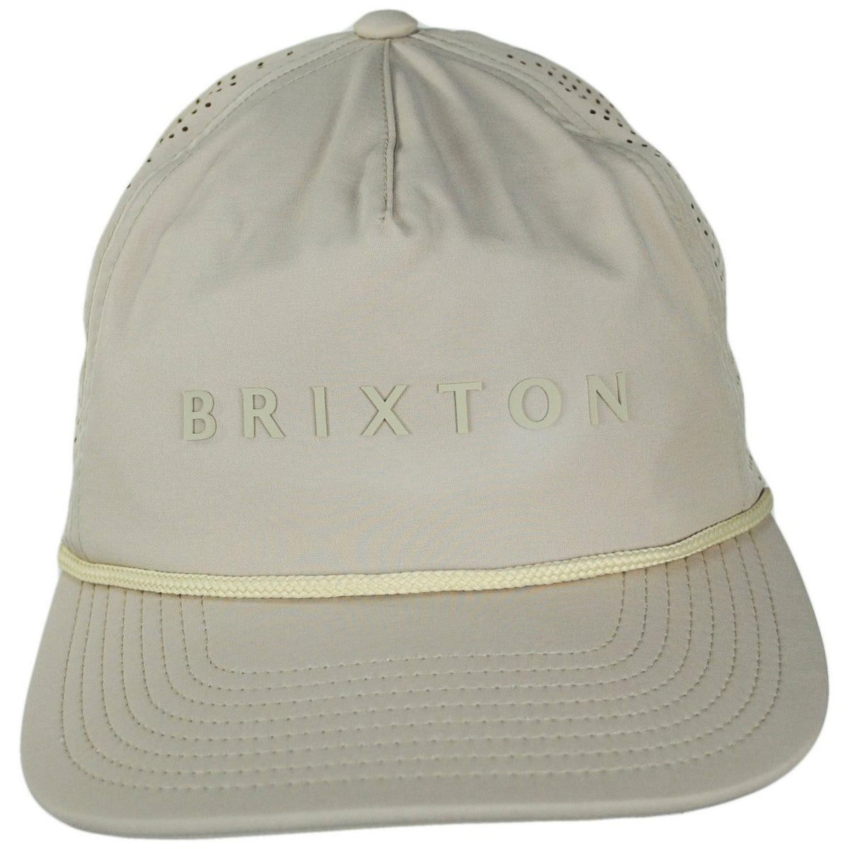 BRIXTON HATS | Alpha Journey Performance Strapback Baseball Cap | 201734 | front | WARM GREY