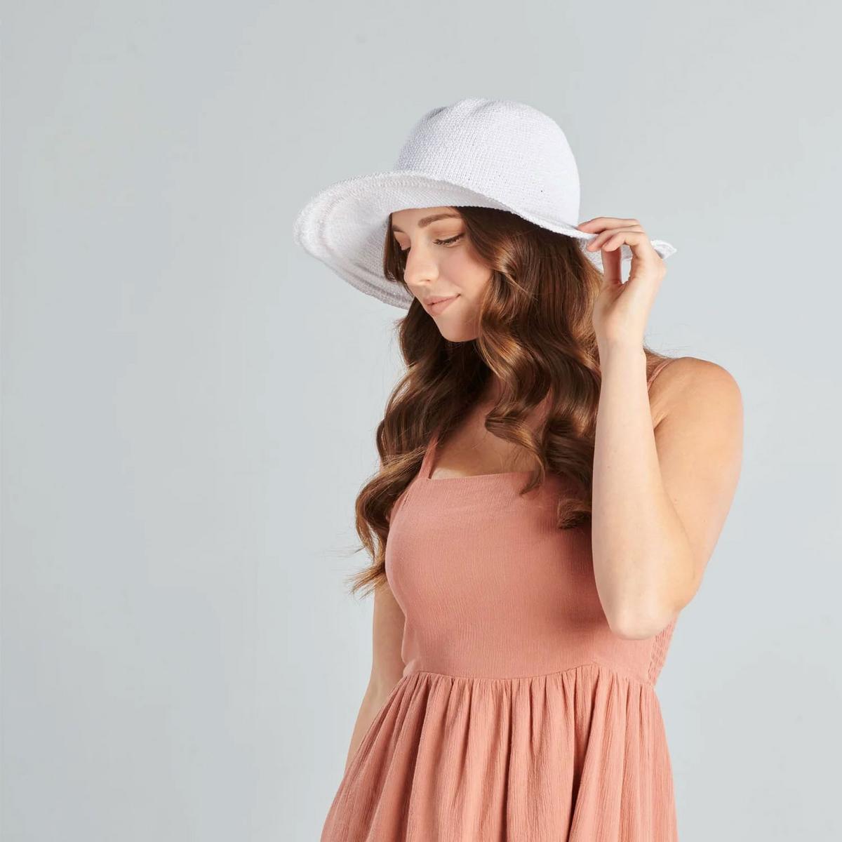 San Diego Hat Company | Bali Cotton Crochet Sun Hat  | 108934 | lsftwo | WHITE
