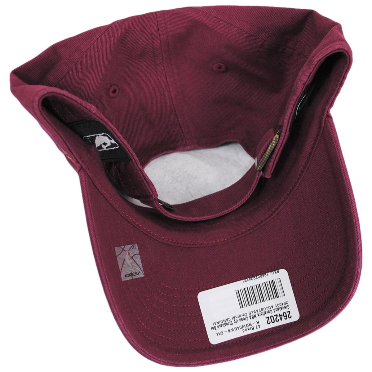 47 Brand | Cleveland Cavaliers NBA Clean Up Strapback Baseball Cap Dad Hat | 204001 | under | CARDINAL