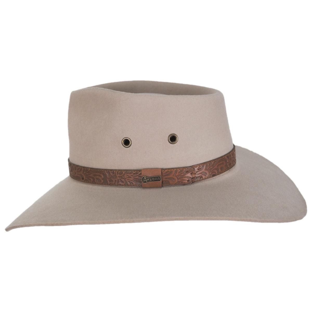 Akubra Territory Australian Fur Felt Western in Sand