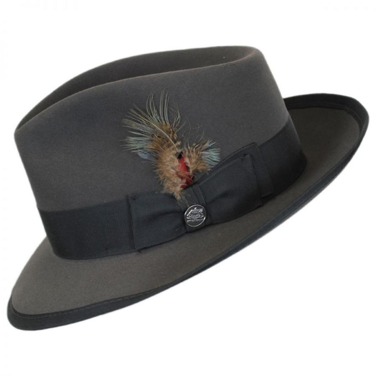 Stetson | Whippet Fur Felt Fedora Hat | 130635 | profile | CARIBOU
