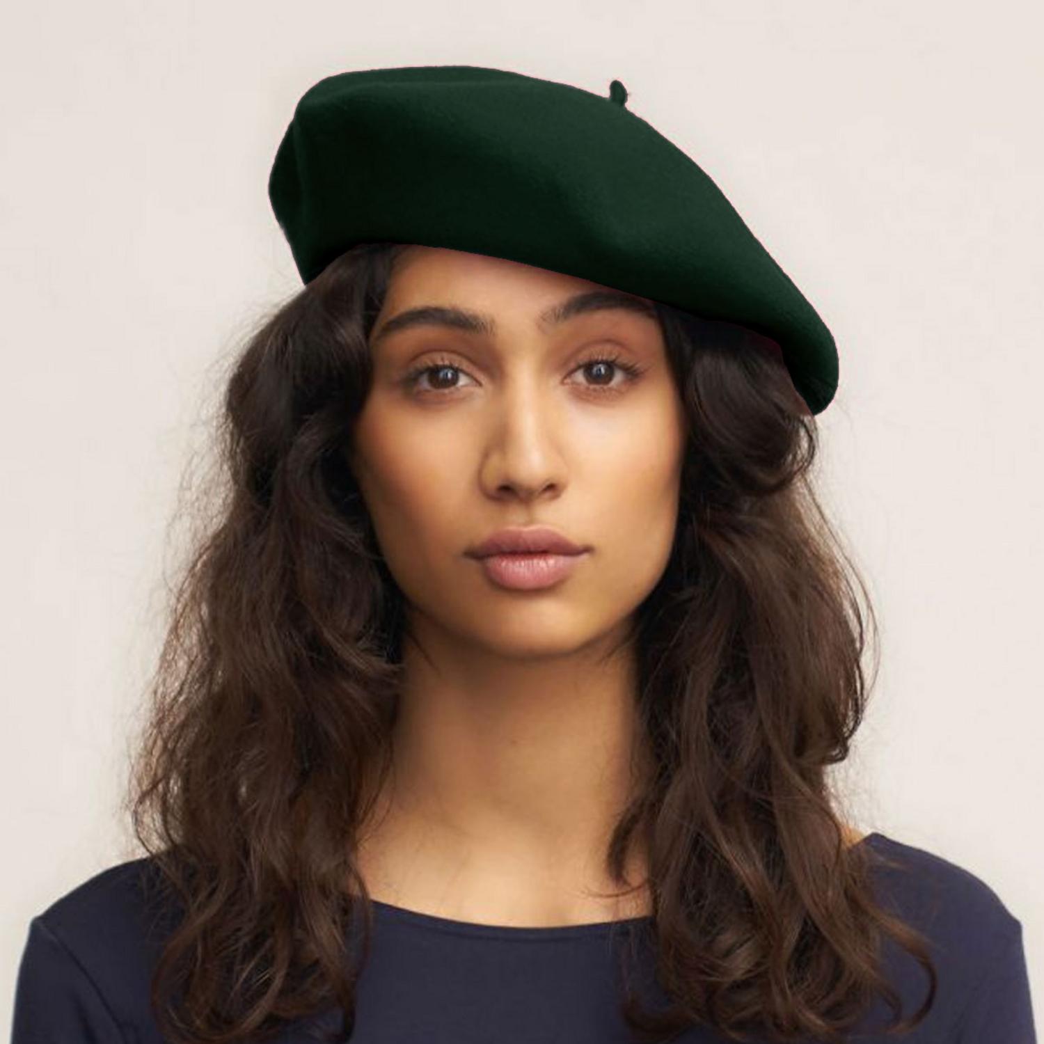 Heritage par Laulhere | Authentique Classic Wool Beret | 151058 | lsfone | DARK GREEN