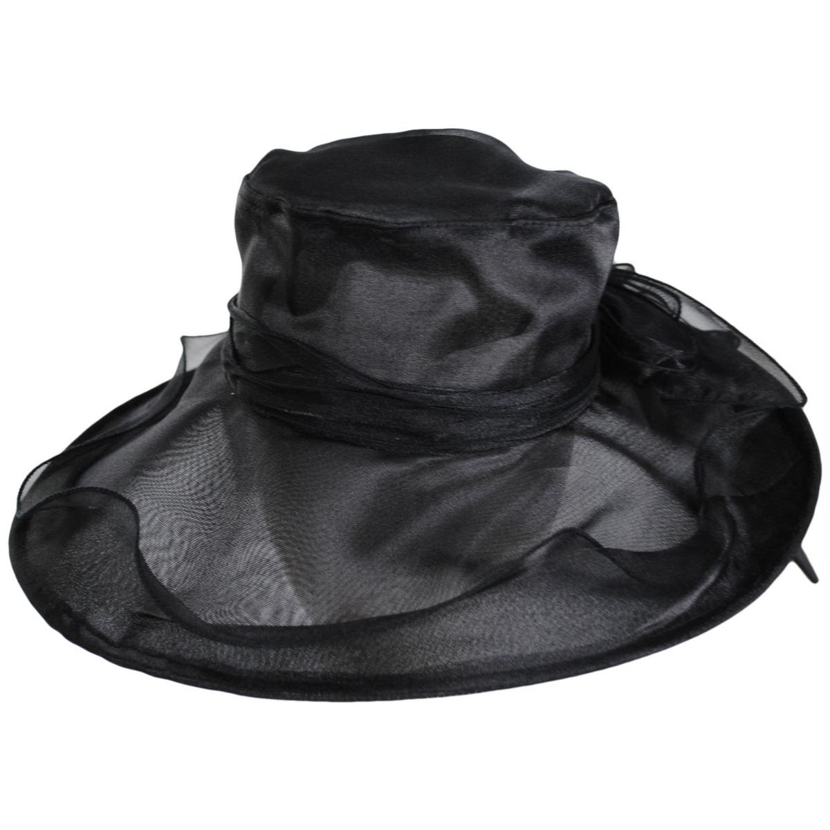 Jeanne Simmons | Twilight Organza Lampshade Dress Hat | 120706 | lead | BLACK