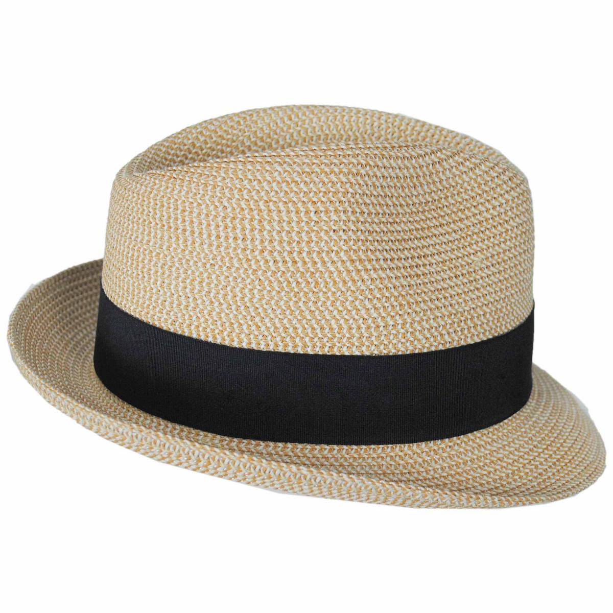 Jaxon Hats | Toyo Straw Braid Trilby Fedora Hat | 128500 | profiletwo | TAN