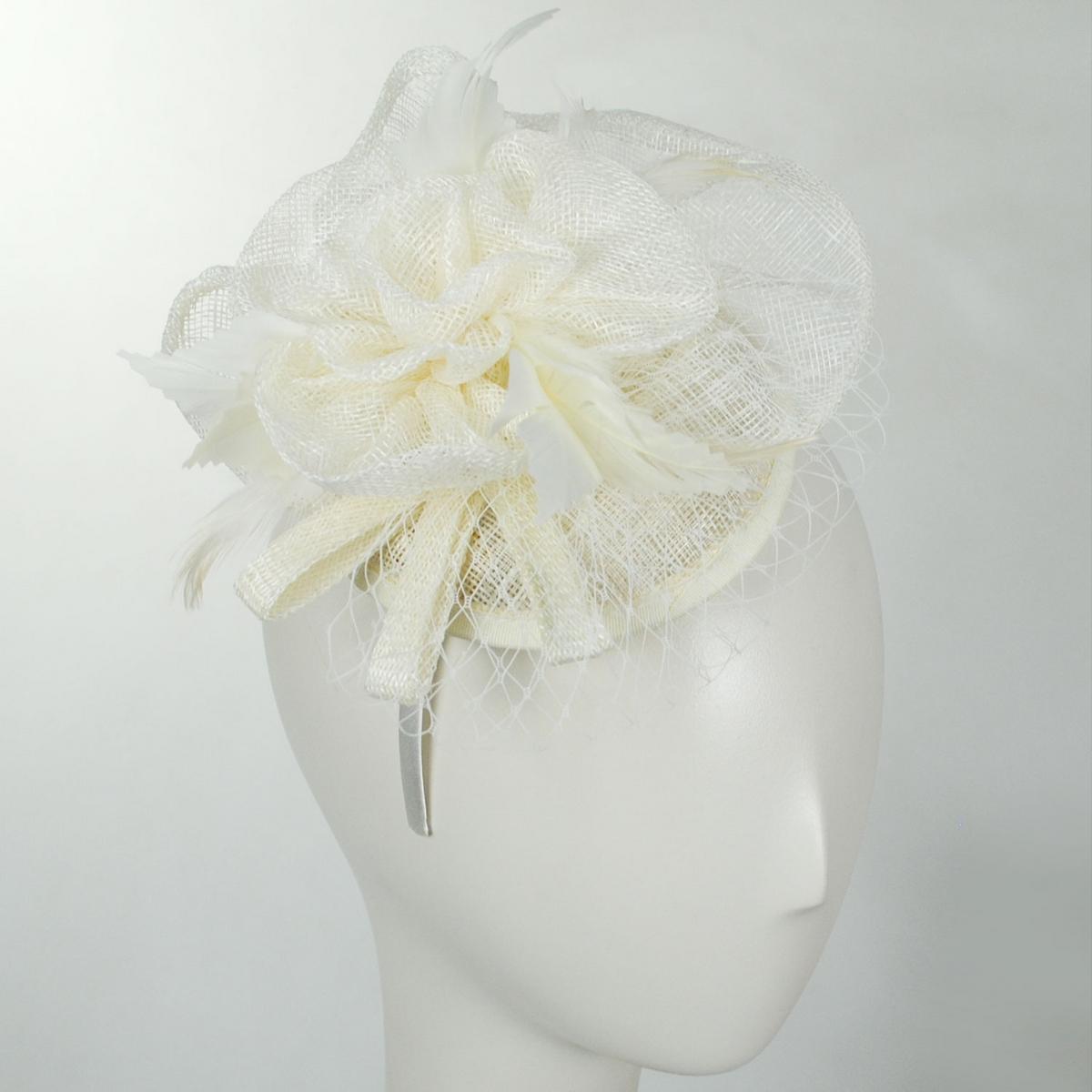 Jeanne Simmons | Mavis Fascinator Hat | 120720 | lead | WHITE