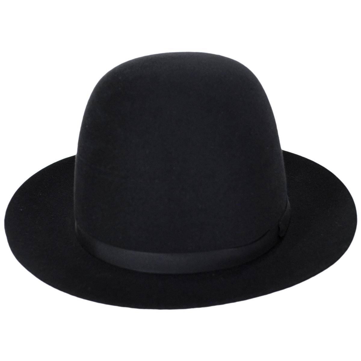 Stefeno Hats | Dalton Rollable Fur Felt Shapeable Open Crown Fedora Hat | 136008 | front | BLACK
