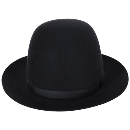 Stefeno Hats | Dalton Rollable Fur Felt Shapeable Open Crown Fedora Hat | 136008 | front | BLACK