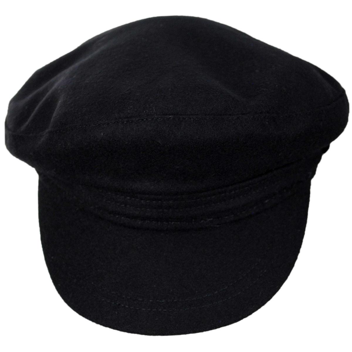 Jaxon Hats | Wool Fiddler's Cap | 181010 | front | BLACK