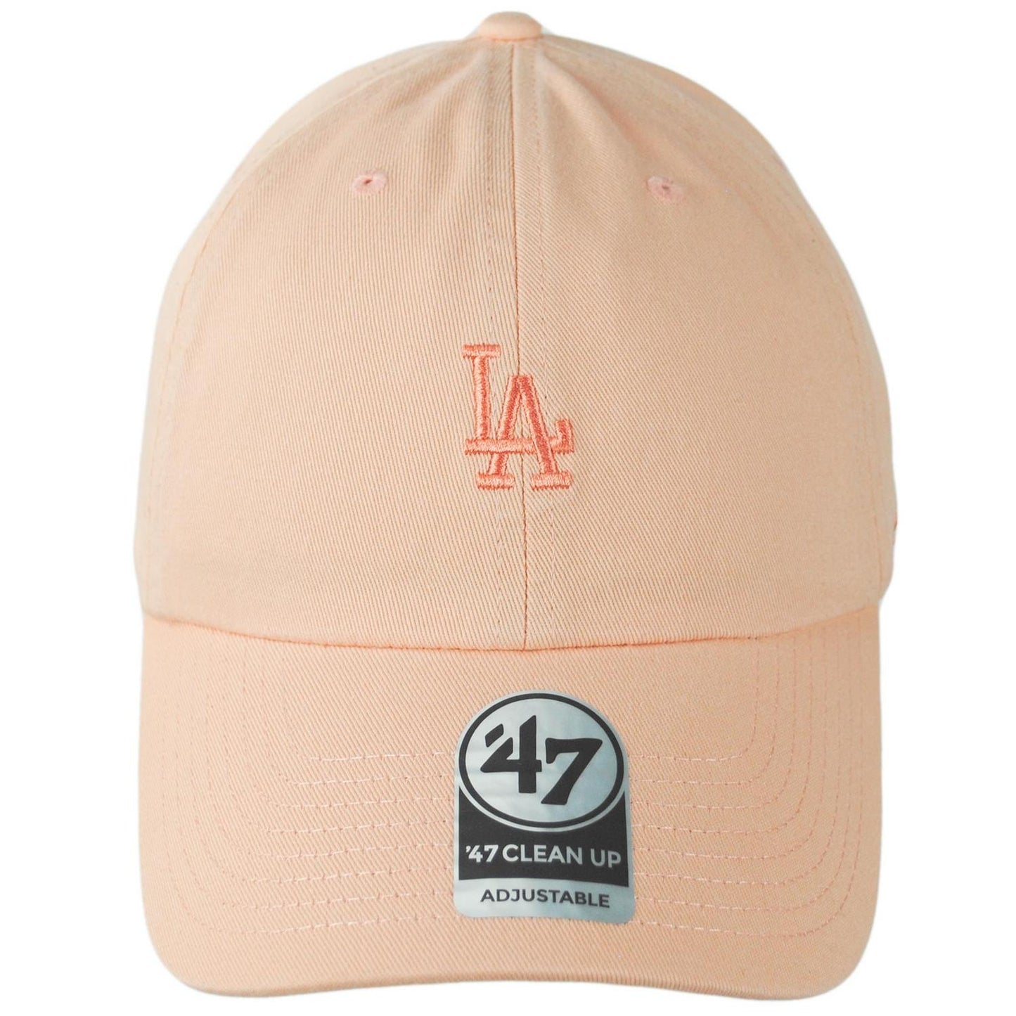47 Brand | Los Angeles Dodgers MLB Tonal Base Runner Clean Up Strapback Baseball Cap Dad Hat | 203057 | front | APRICOT
