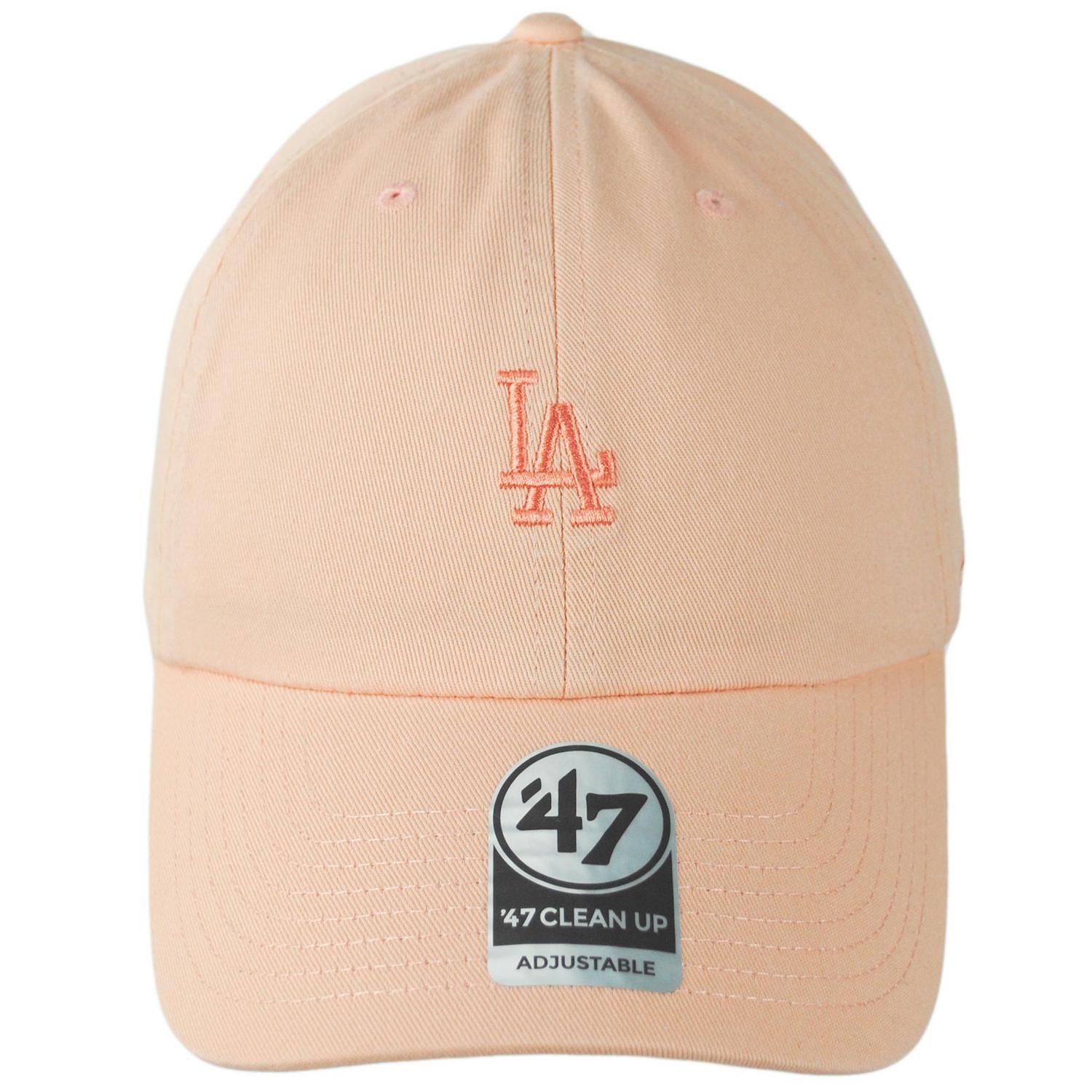 47 Brand | Los Angeles Dodgers MLB Tonal Base Runner Clean Up Strapback Baseball Cap Dad Hat | 203057 | front | APRICOT