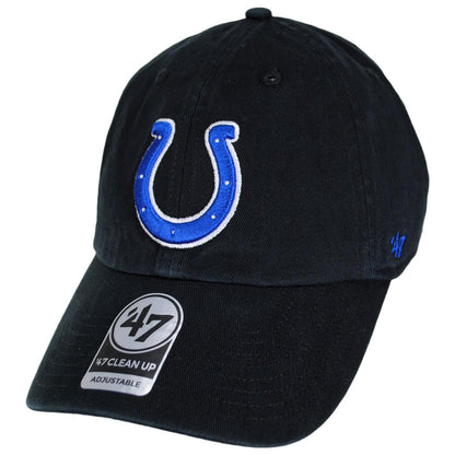 47 Brand | Indianapolis Colts NFL Clean Up Strapback Baseball Cap Dad Hat | 203840 | lead | BLACK