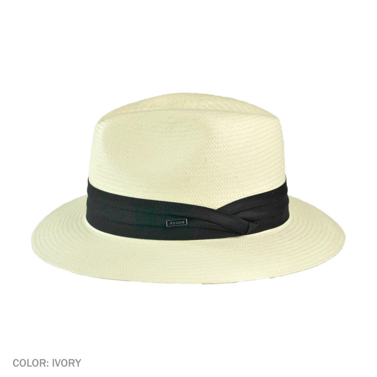 Jaxon Hats | Wholesale Toyo Straw Safari Fedora Hat - Black Band B2B Pre-Pack | B2B129902 | profile | IVORY