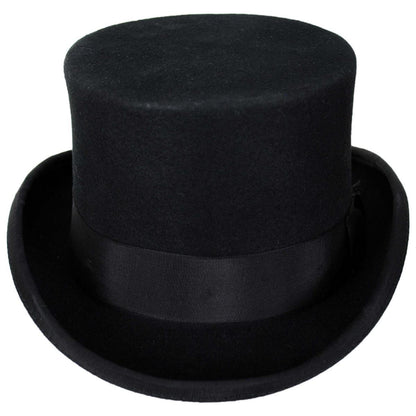 Jaxon Hats | Mid Crown Wool Felt Top Hat | 193700 | front | BLACK