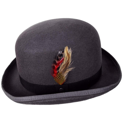 Jaxon Hats | English Wool Felt Bowler Hat | 132055 | profile | GREY/BLACK