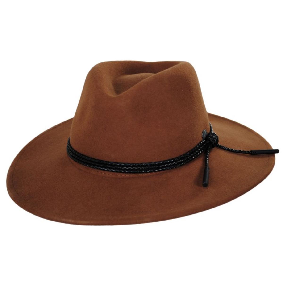 Bailey 1922 | Piston Wool Felt Aussie Hat - Caramel & Navy | 130349CN | lead | CARAMEL