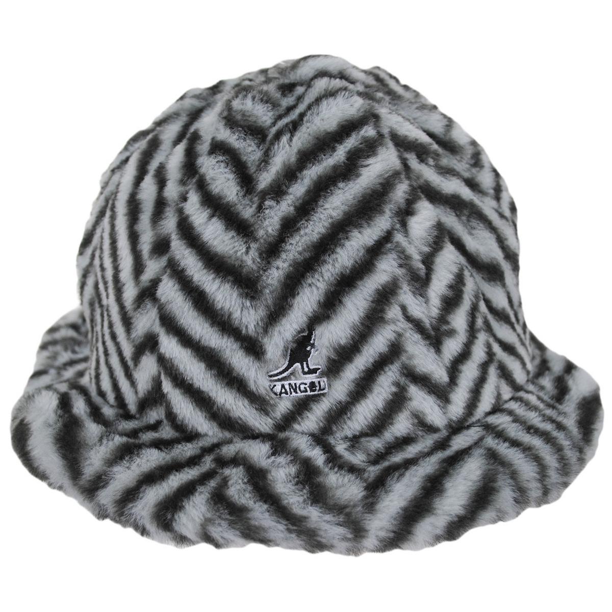 Kangol | Herringbone Faux Fur Casual Bucket Hat | 185768FW23 | front | GREY HERRINGBONE
