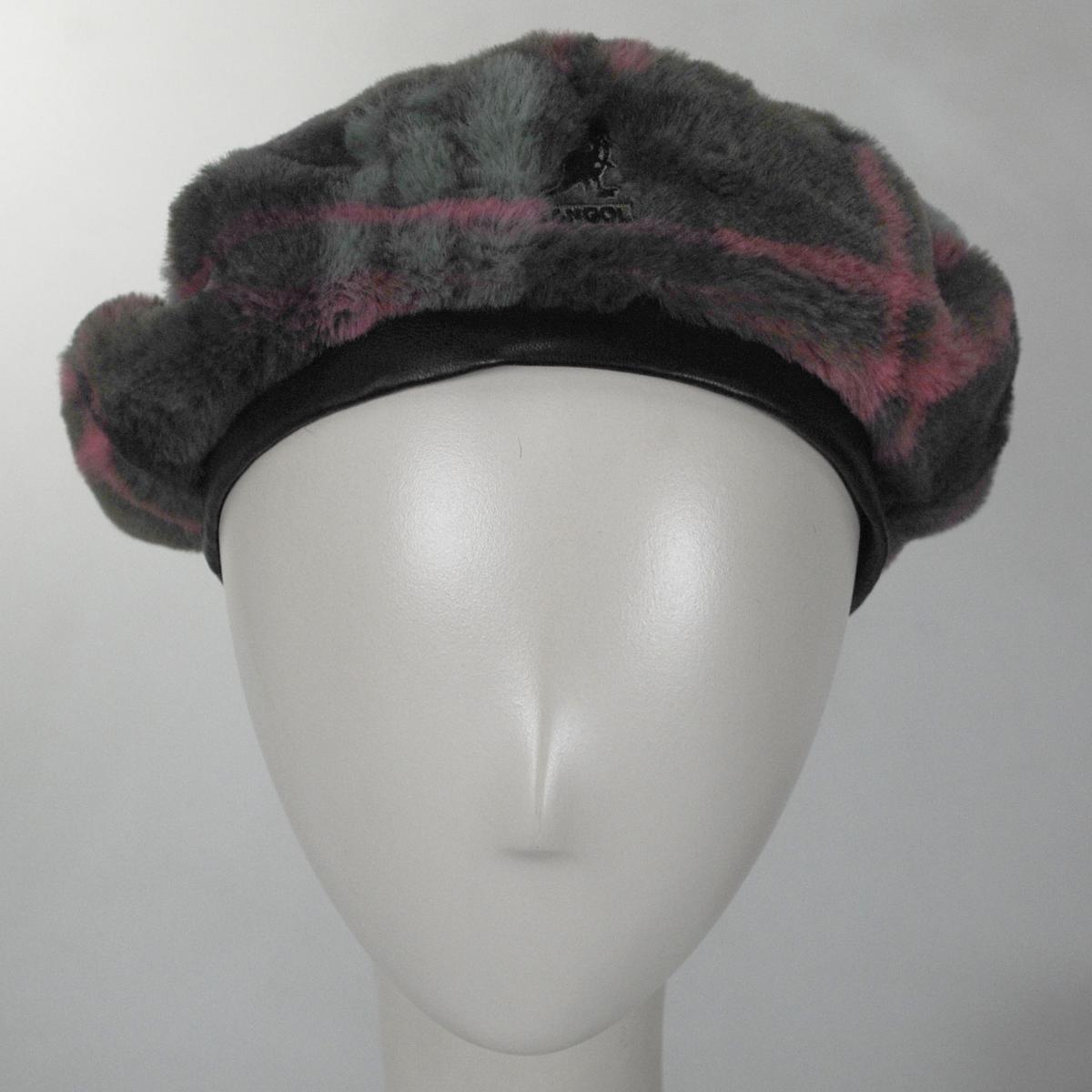 Kangol | Faux Fur Plaid Beret | 150928 | front | TAUPE PLAID
