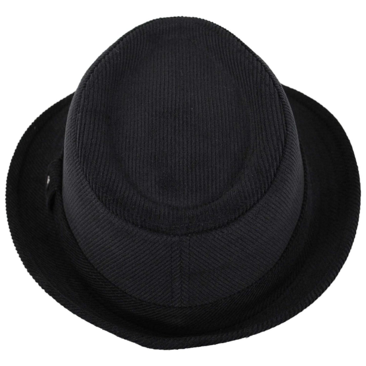 Jaxon Hats | Corduroy C-Crown Trilby Fedora Hat | 142307 | top | BLACK
