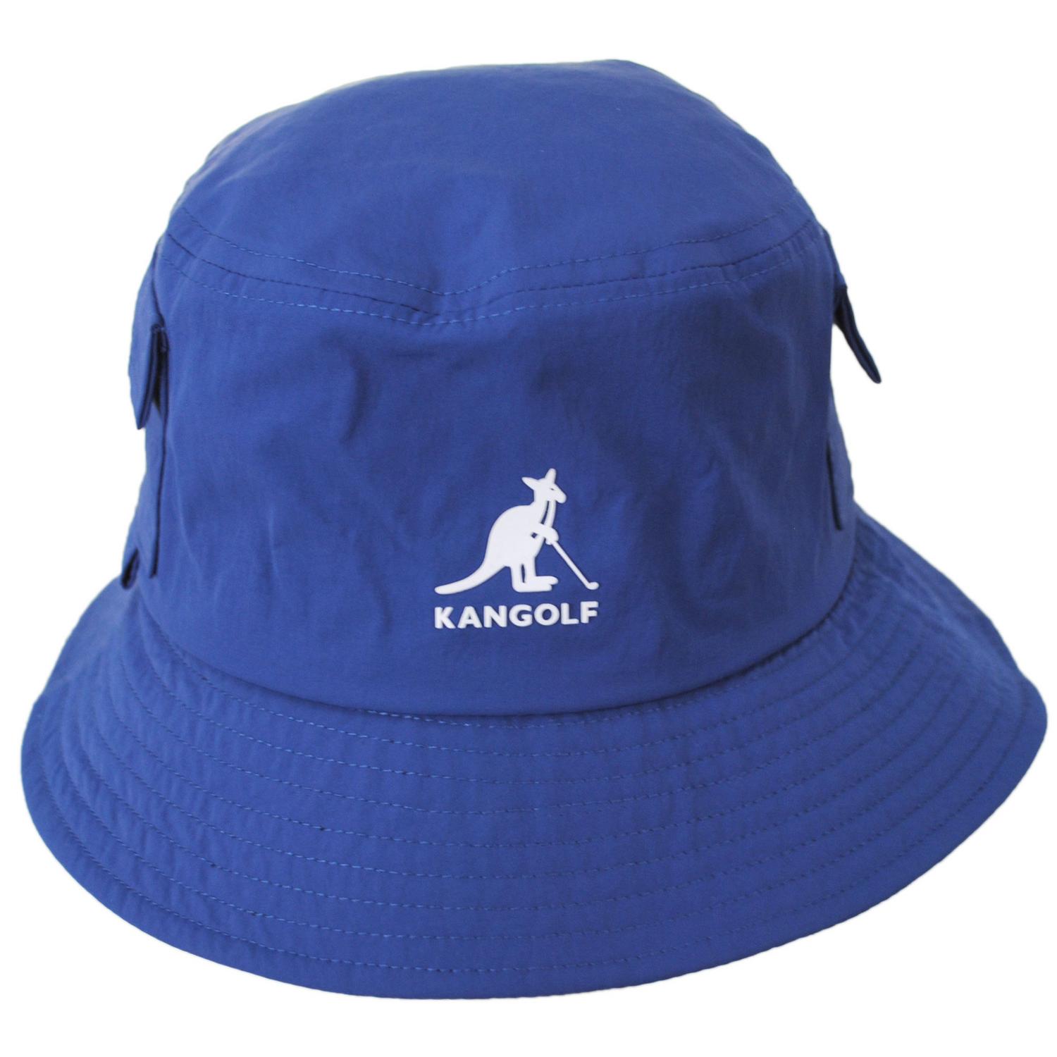 Kangol | Kangolf Nylon Lahinch Bucket Hat | 185842 | front | BLUE