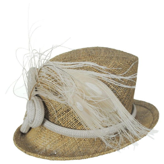 Kathy Jeanne | Peacock Feather Seagrass Topper Hat | 122466 | front | SEAGRASS