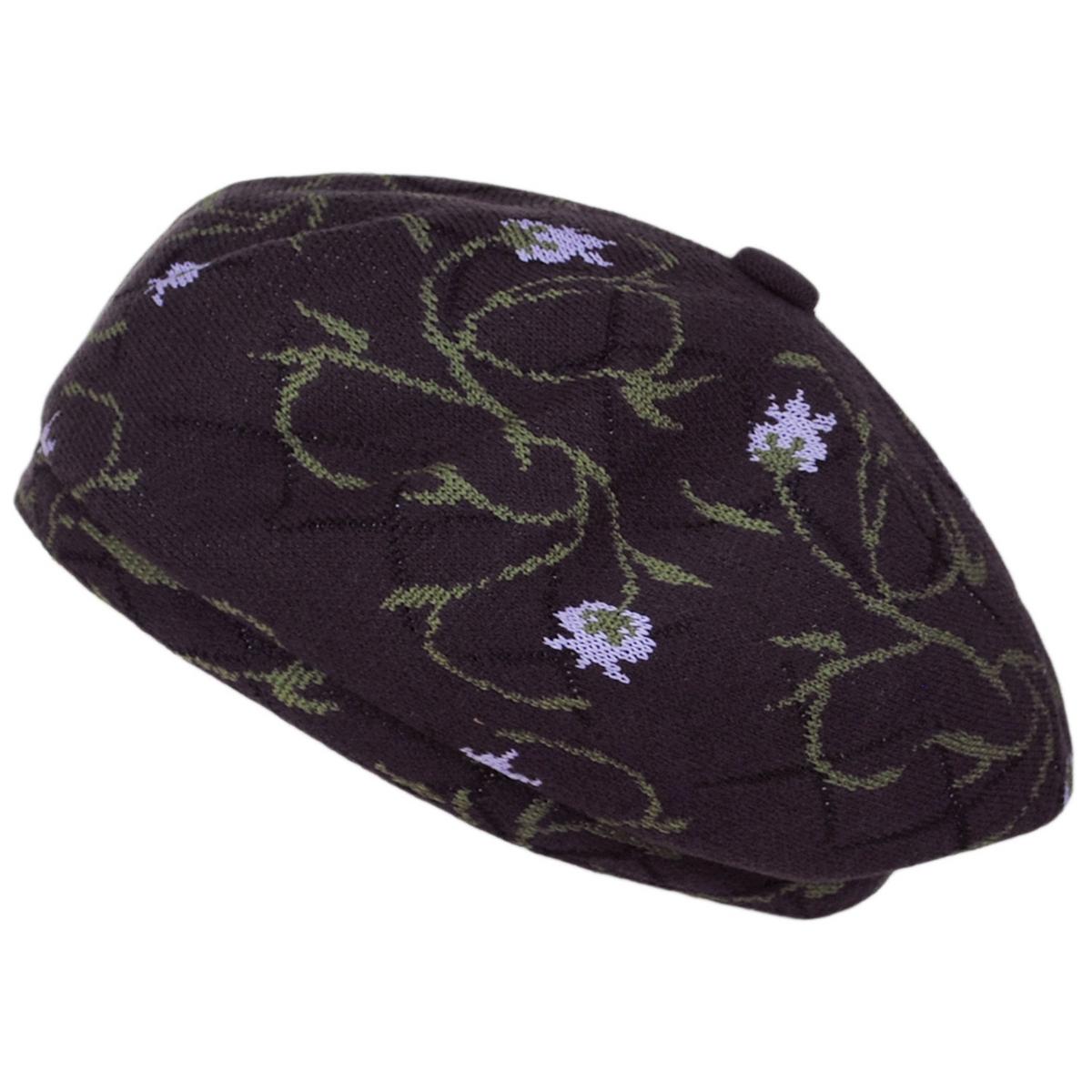 Kangol | Tapestry Jacquard Knit Jax Beret | 150924 | lead | DEEP PLUM FLORAL