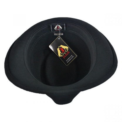 Jaxon Hats | Detroit Wool Felt Trilby Fedora Hat | 132015 | under | BLACK