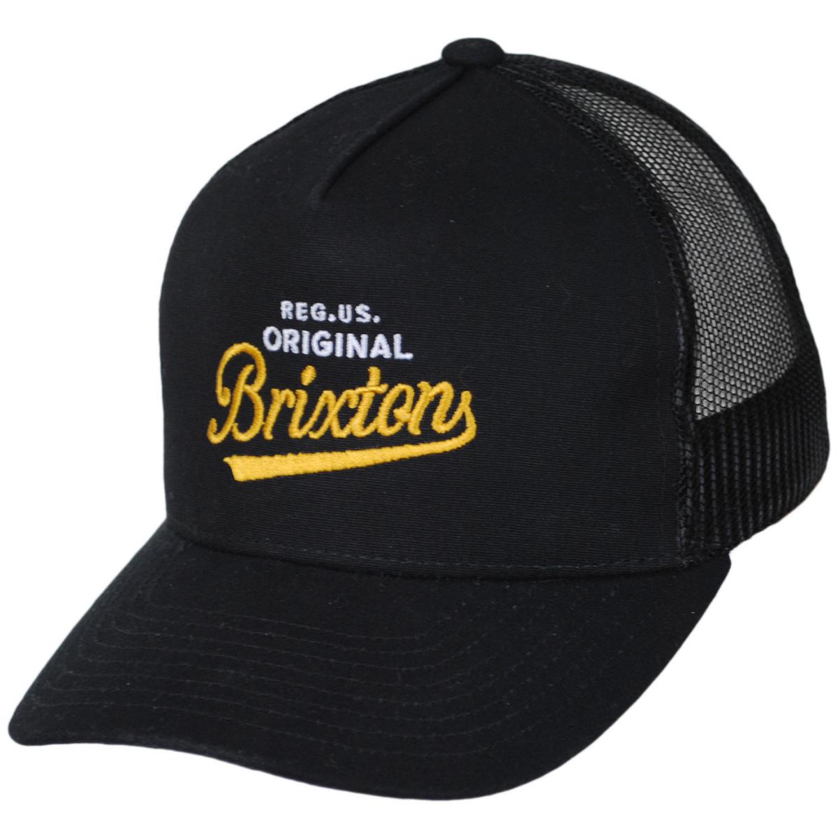 BRIXTON HATS | Postal C Netplus Mesh Trucker Snapback Baseball Cap | 201830 | lead | BLACK/BLACK