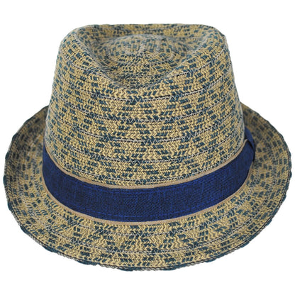 Scala | Zane Poly Cotton Braid Fedora Hat | 126075 | front | BLUE