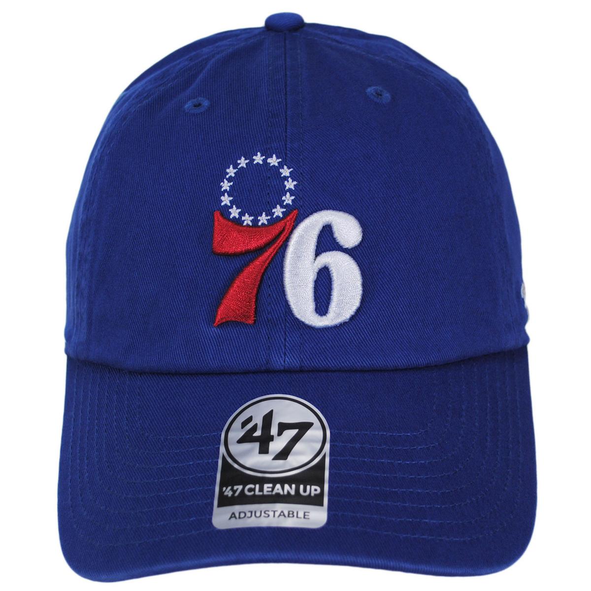 47 Brand | Philadelphia 76ers NBA Clean Up Strapback Baseball Cap Dad Hat | 204110 | front | ROYAL