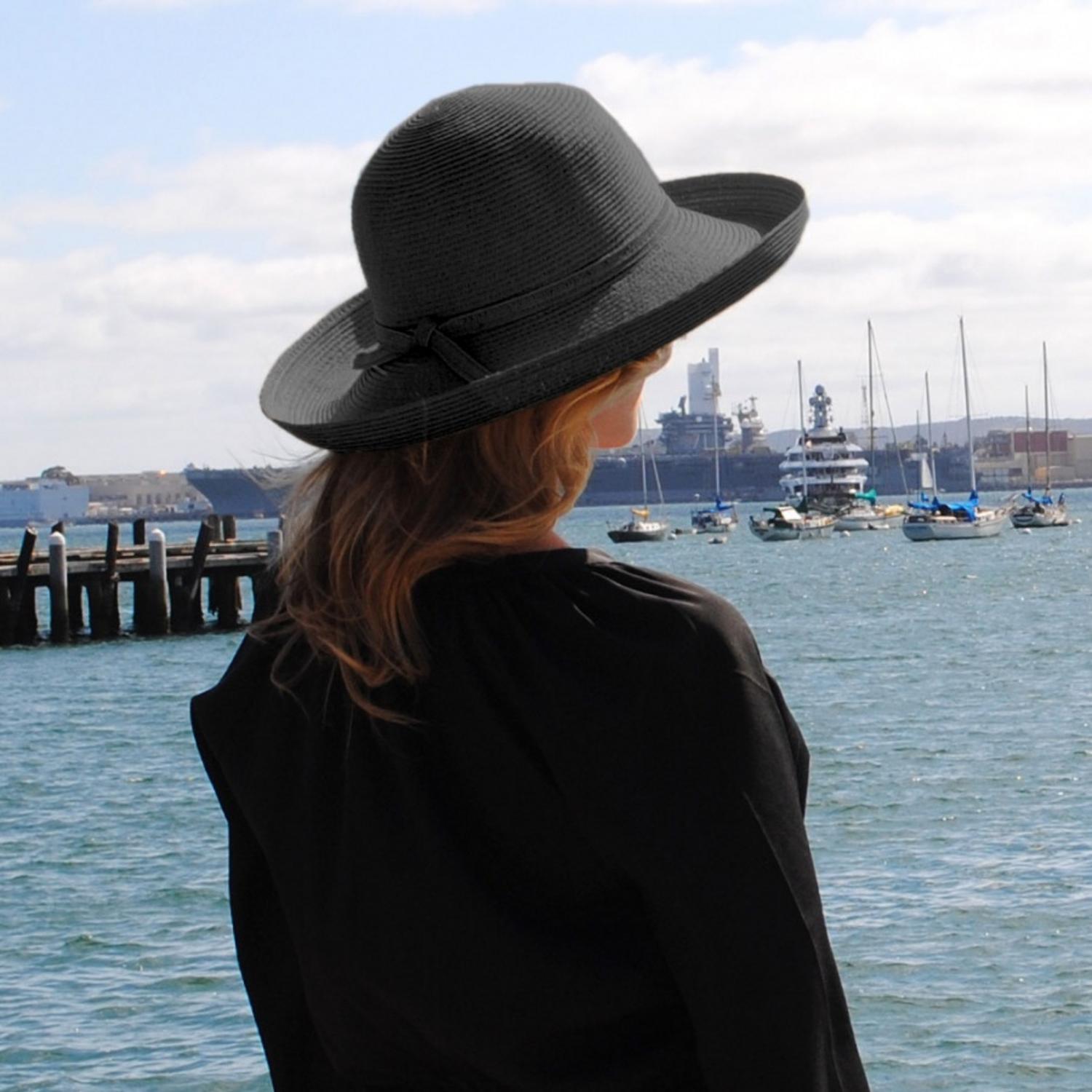 sur la tete | Traveler Toyo Straw Breton Sun Hat | 104200 | lsfone | BLACK