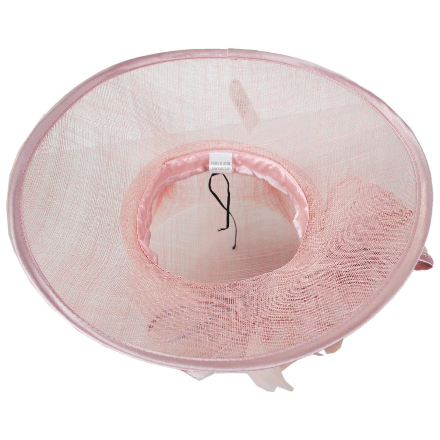 Sophia | Satin Bow Sinamay Straw Boater Dress Hat | 122912 | under | PINK