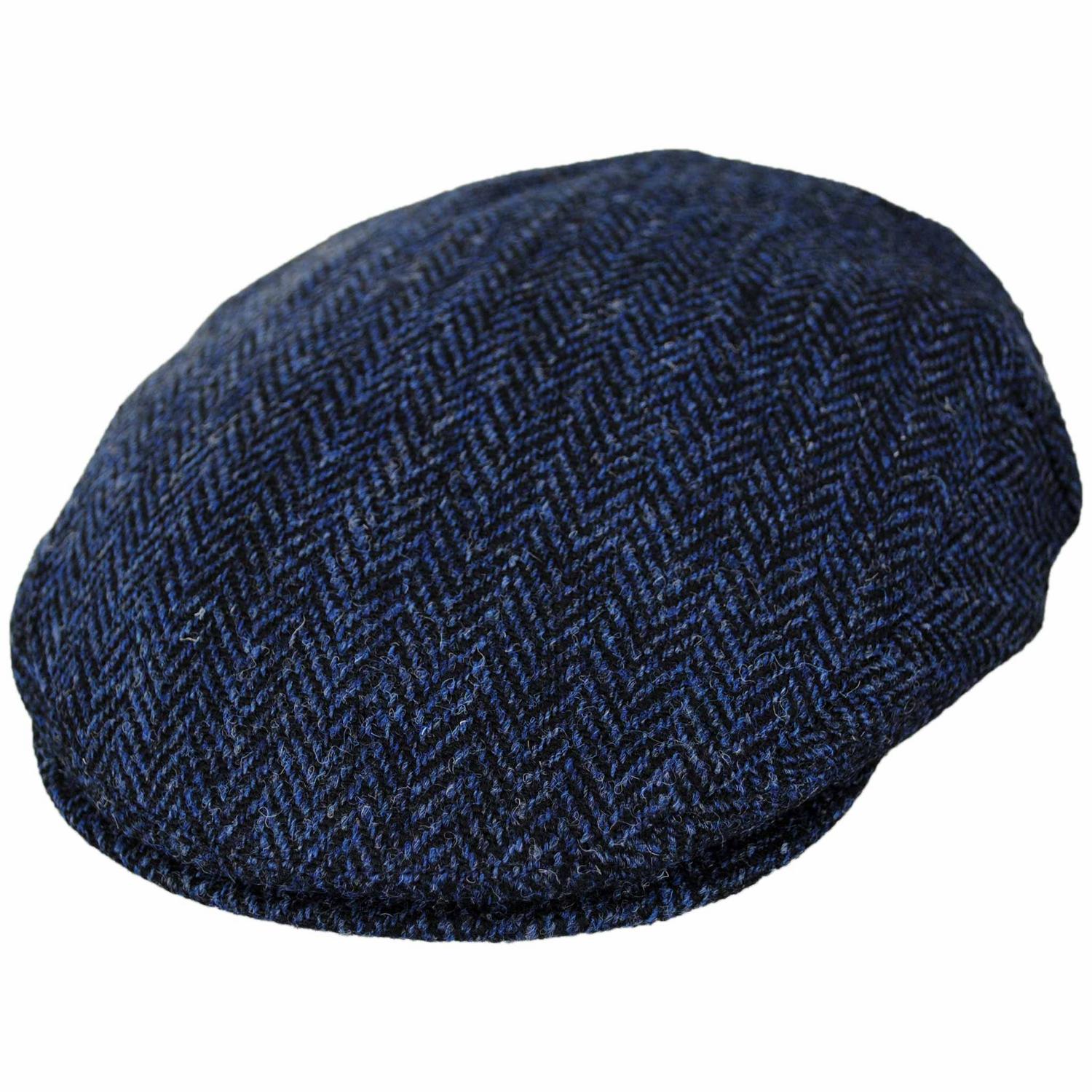 Jaxon & James | Ardmore Harris Tweed Wool Ivy Cap | 170006 | lead | BLUE/BLACK