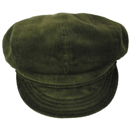 NEW YORK HAT CO | Cotton Corduroy Spitfire Newsboy Cap | 161111 | front | OLIVE