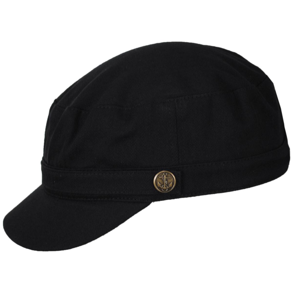 Jaxon Hats | Herringbone Cotton Cadet Cap | 222300 | profile | BLACK