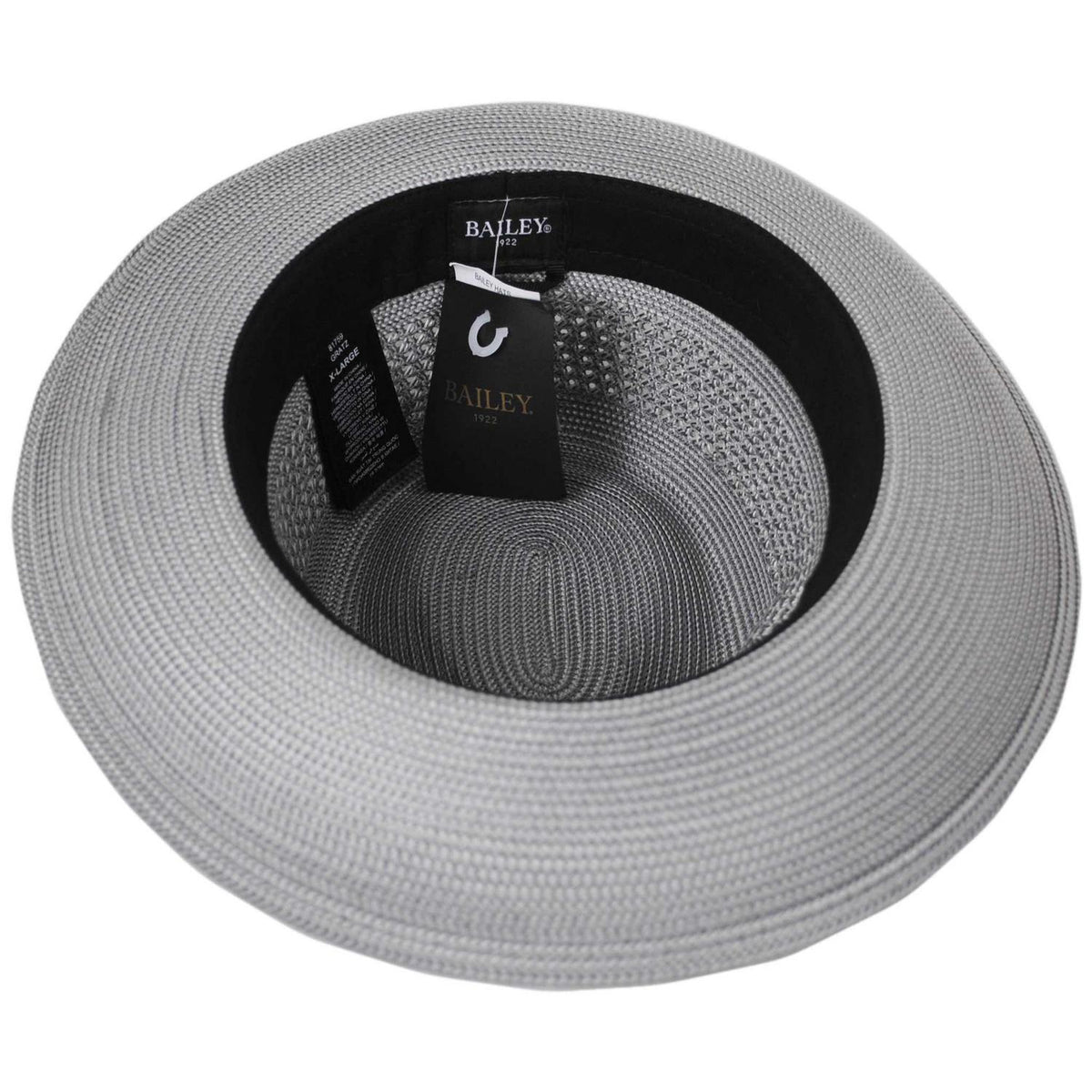 Bailey 1922 | Gratz PP Braid Straw Fedora - Grey | 127930G | under | GREY