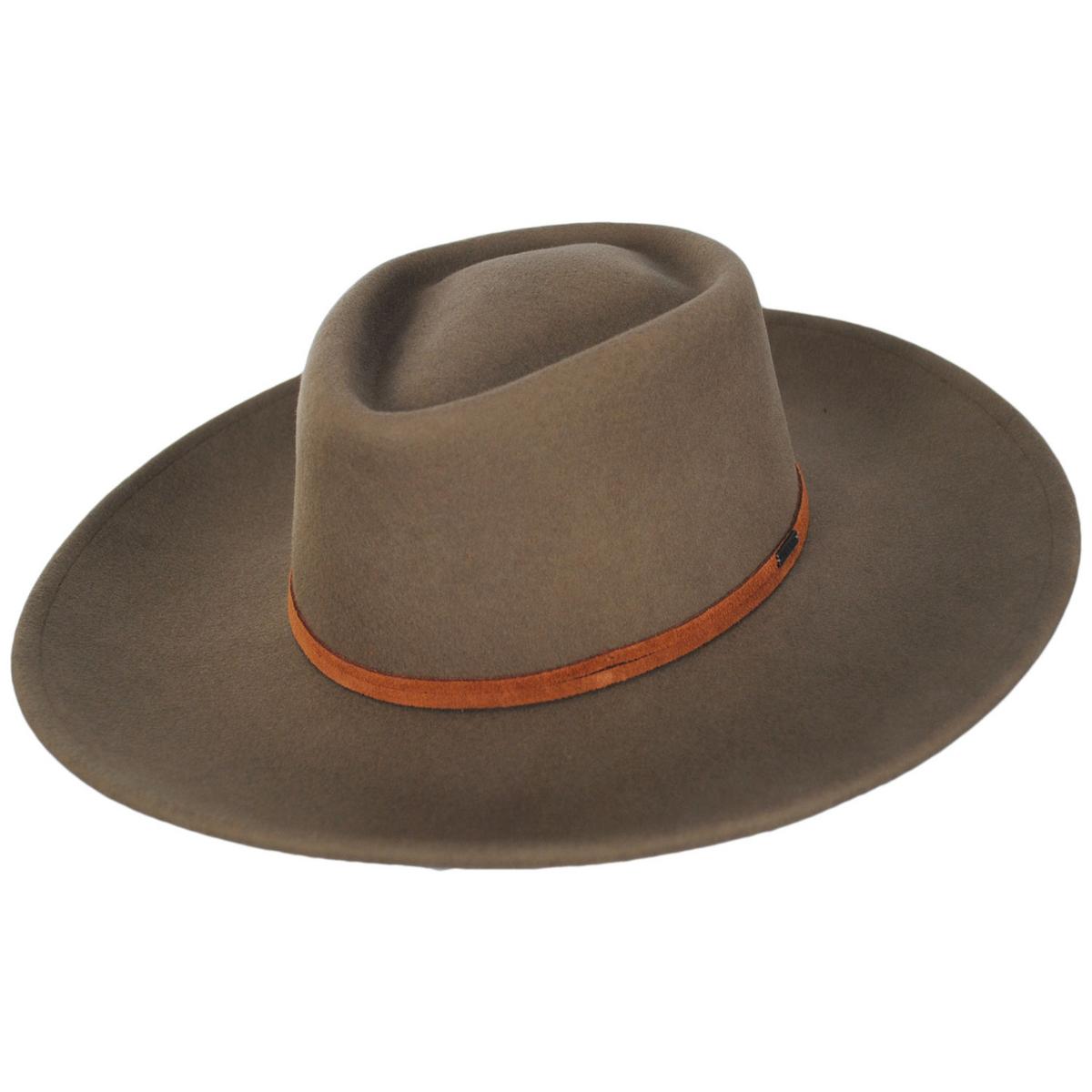 BRIXTON HATS | Brenton Convertabrim Wool Felt Fedora Hat | 135663 | lead | TOBACCO BROWN
