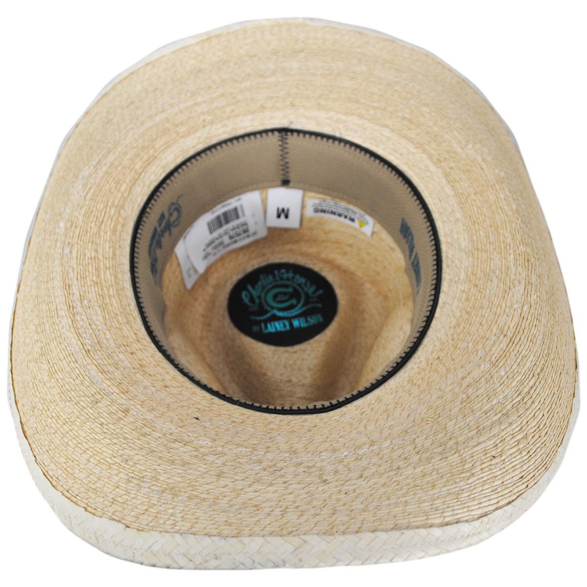 Charlie 1 Horse | Road Runner Palm Straw Outback Hat | 101679 | under | TOASTED