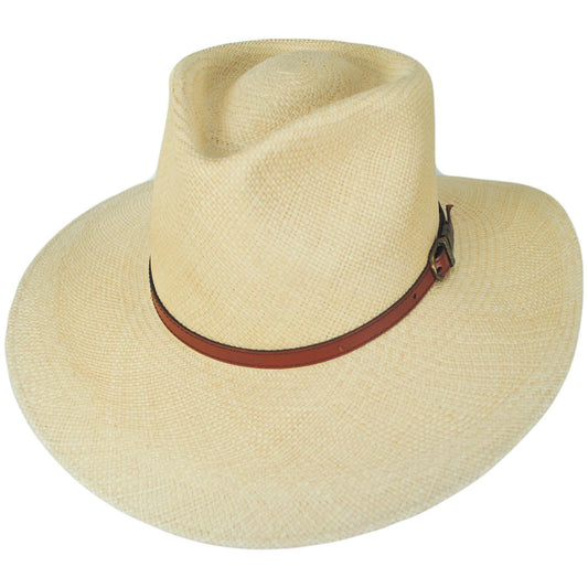 Bigalli | Australian Excursion Panama Straw Fedora Hat | 129213 | lead | NATURAL